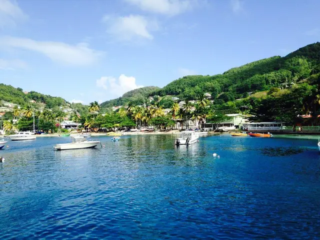 Bequia harbour view near vacation rentals, St. Vincent and the Grenadines